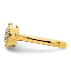 14k 3/8 carat Lab Grown Diamond VS/SI+ G+ Complete Square Halo Ring