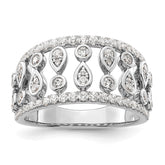 14k White Gold 3/4 carat Lab Grown Diamond VS/SI+ G+ Complete Fashion Ring