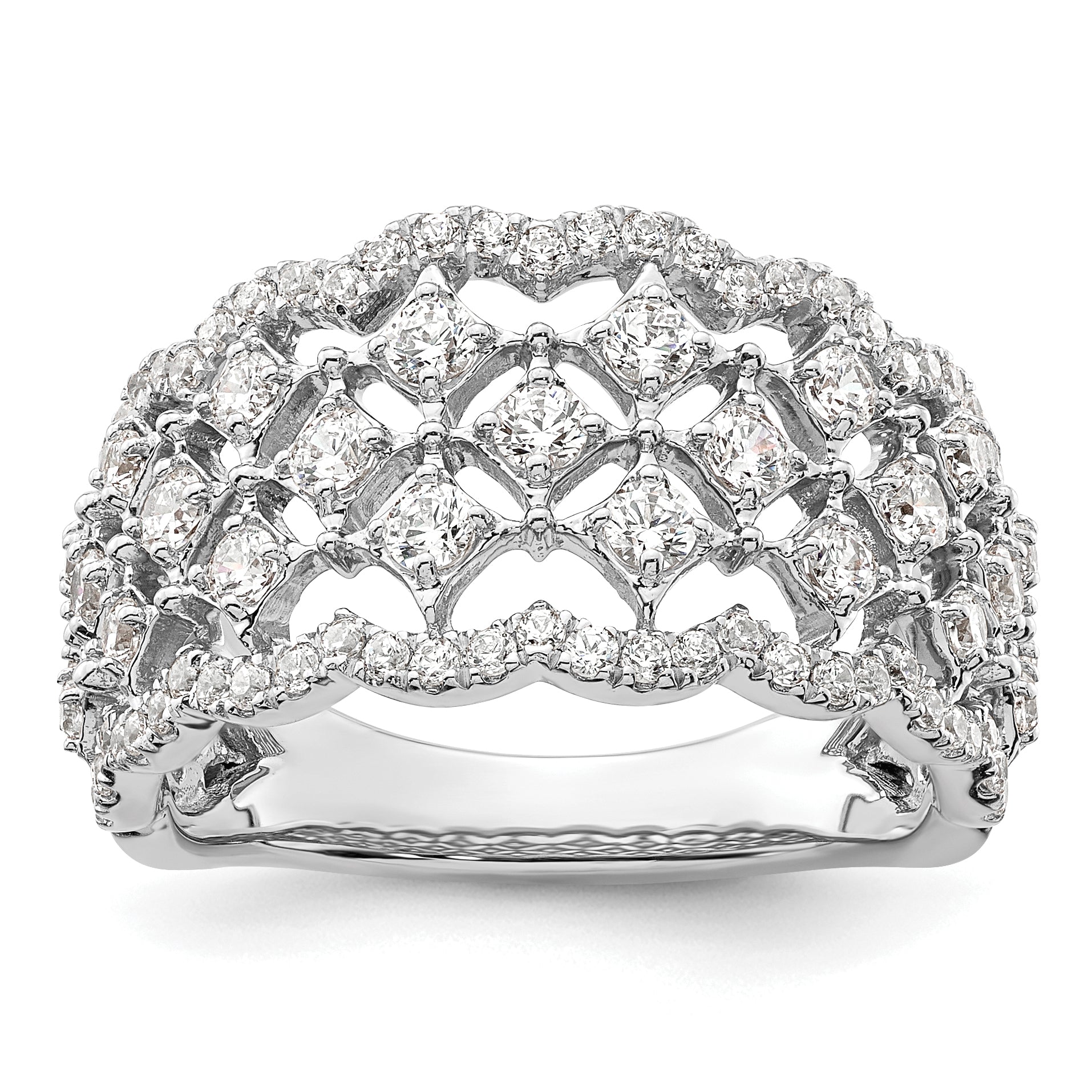 14k White Gold 1 carat Lab Grown Diamond VS/SI+ G+ Complete Fashion Ring