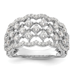 14k White Gold 1 carat Lab Grown Diamond VS/SI+ G+ Complete Fashion Ring