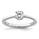 14k White Gold 1 carat Lab Grown Diamond VS/SI+ G+ Complete Engagement Ring