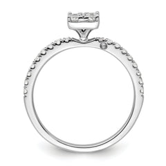 Two Promises 14k White Gold 1/2 carat Lab Grown Diamond VS/SI+ G+ Complete Cluster Engagement Ring