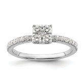 Two Promises 14k White Gold 1/2 carat Lab Grown Diamond VS/SI+ G+ Complete Cluster Engagement Ring