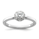 Two Promises 14k White Gold 1/2 carat Lab Grown Diamond VS/SI+ G+ Complete Petite Halo Engagement Ring