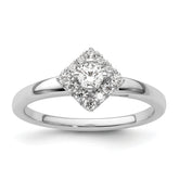Two Promises 14k White Gold 1/3 carat Lab Grown Diamond VS/SI+ G+ Complete Halo Engagement Ring