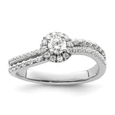 Two Promises 14k White Gold 1/2 carat Lab Grown Diamond VS/SI+ G+ Complete Halo Engagement Ring