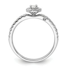 Two Promises 14k White Gold 5/8 carat Lab Grown Diamond VS/SI+ G+ Complete Petite Halo Engagement Ring