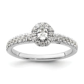 Two Promises 14k White Gold 5/8 carat Lab Grown Diamond VS/SI+ G+ Complete Petite Halo Engagement Ring