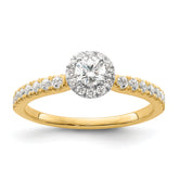 Two Promises 14k Two-tone 5/8 carat Lab Grown Diamond VS/SI+ G+ Complete Petite Halo Engagement Ring