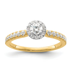 Two Promises 14k Two-tone 5/8 carat Lab Grown Diamond VS/SI+ G+ Complete Petite Halo Engagement Ring