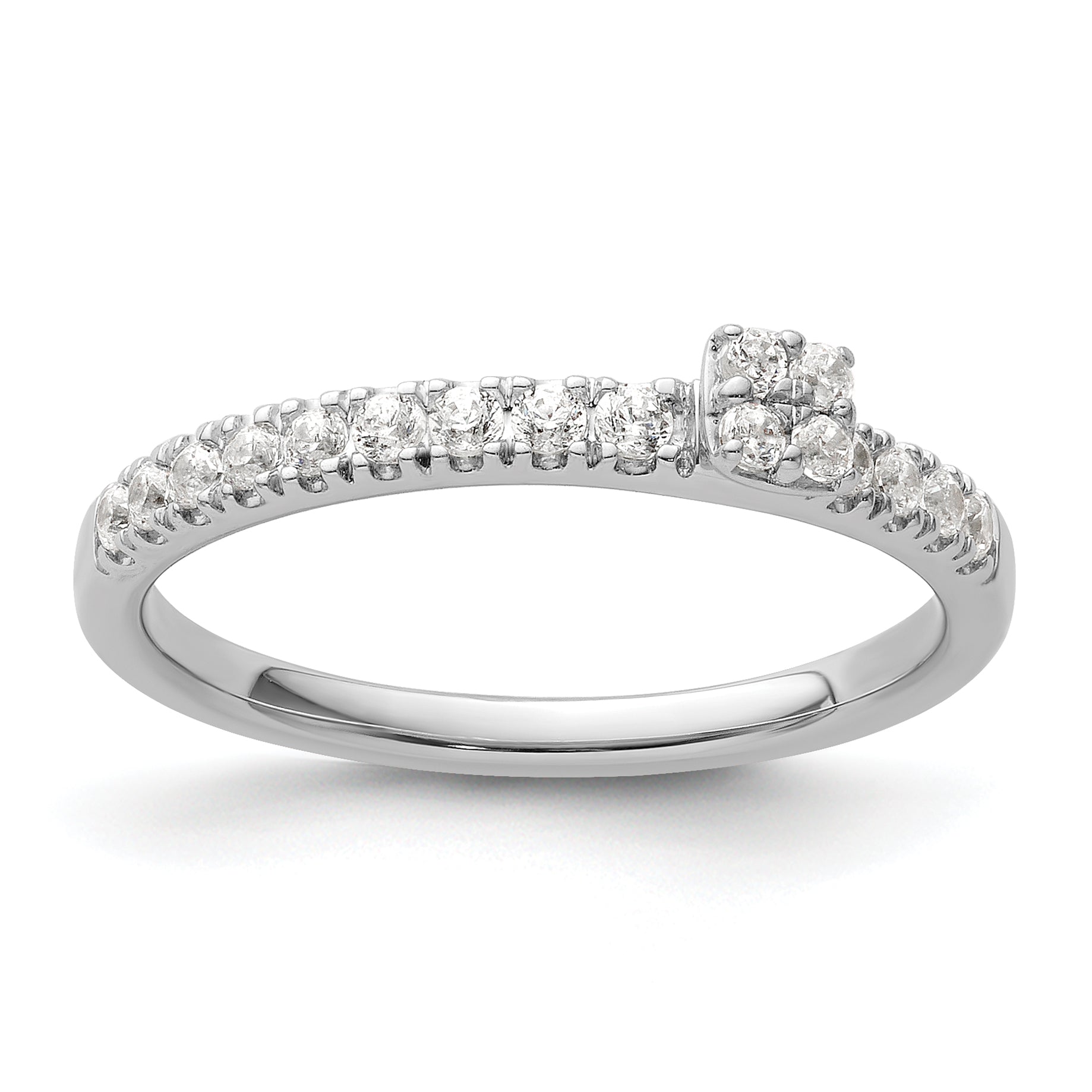 Two Promises 14k White Gold 1/4 carat Lab Grown Diamond VS/SI+ G+ Complete Promise Band