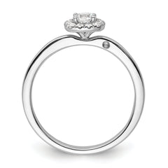 Two Promises 14k White Gold 3/8 carat Lab Grown Diamond VS/SI+ G+ Complete Petite Halo Engagement Ring