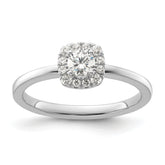 Two Promises 14k White Gold 3/8 carat Lab Grown Diamond VS/SI+ G+ Complete Petite Halo Engagement Ring