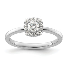 Two Promises 14k White Gold 3/8 carat Lab Grown Diamond VS/SI+ G+ Complete Petite Halo Engagement Ring