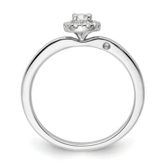 Two Promises 14k White Gold 1/3 carat Lab Grown Diamond VS/SI+ G+ Complete Petite Halo Engagement Ring