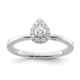 Two Promises 14k White Gold 1/3 carat Lab Grown Diamond VS/SI+ G+ Complete Petite Halo Engagement Ring