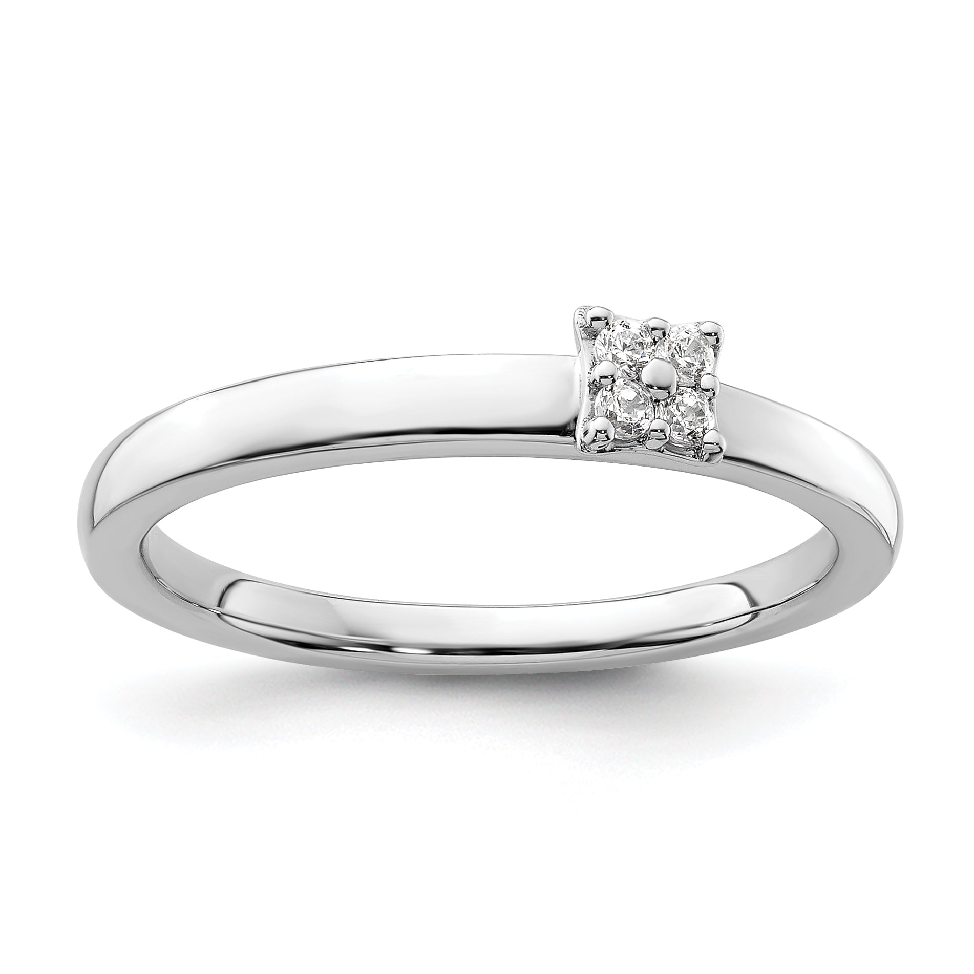 Two Promises 14k White Gold 1/20 carat Lab Grown Diamond VS/SI+ G+ Complete Promise Band