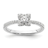 Two Promises 14k White Gold 3/8 carat Lab Grown Diamond VS/SI+ G+ Complete Halo Engagement Ring
