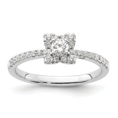 Two Promises 14k White Gold 3/8 carat Lab Grown Diamond VS/SI+ G+ Complete Halo Engagement Ring