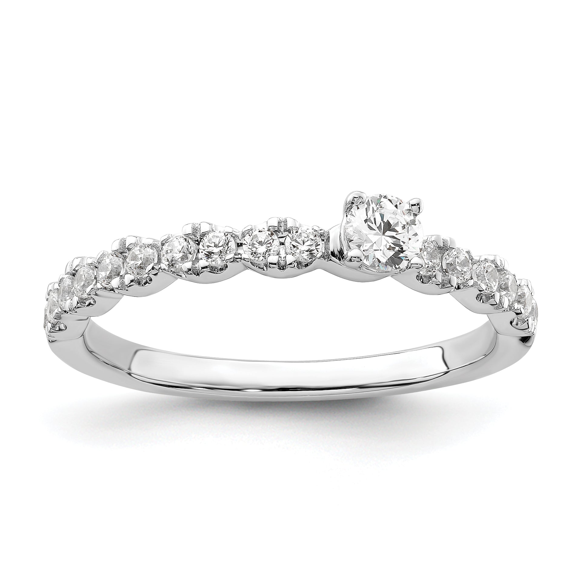 Two Promises 14k White Gold 3/8 carat Lab Grown Diamond VS/SI+ G+ Complete Promise Band