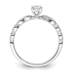 Two Promises 14k White Gold 5/8 carat Lab Grown Diamond VS/SI+ G+ Complete Petite Engagement Ring