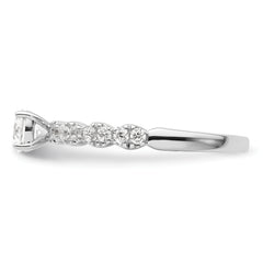 Two Promises 14k White Gold 5/8 carat Lab Grown Diamond VS/SI+ G+ Complete Petite Engagement Ring