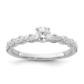 Two Promises 14k White Gold 5/8 carat Lab Grown Diamond VS/SI+ G+ Complete Petite Engagement Ring