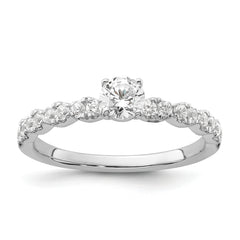 Two Promises 14k White Gold 5/8 carat Lab Grown Diamond VS/SI+ G+ Complete Petite Engagement Ring