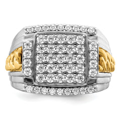 14k Two-Tone 1 1/2 carat Lab Grown Diamond VS/SI+ G+ Men's Ring