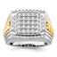 14k Two-Tone 1 1/2 carat Lab Grown Diamond VS/SI+ G+ Men's Ring
