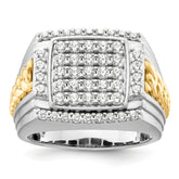 14k Two-Tone 1 1/2 carat Lab Grown Diamond VS/SI+ G+ Men's Ring