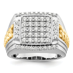14k Two-Tone 1 1/2 carat Lab Grown Diamond VS/SI+ G+ Men's Ring