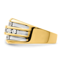 14k Rhodium-plated 1 1/6 carat Lab Grown Diamond VS/SI+ G+ Men's Ring