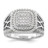 14k White Gold 1 1/8 carat Lab Grown Diamond VS/SI+ G+ Side Design Men's Ring