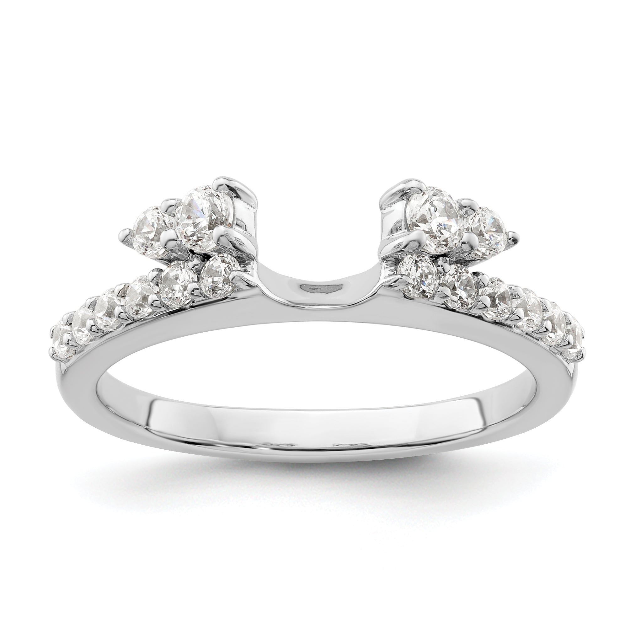 14k White Gold 1/2 carat Lab Grown Diamond VS/SI+ G+ Complete Ring Wrap