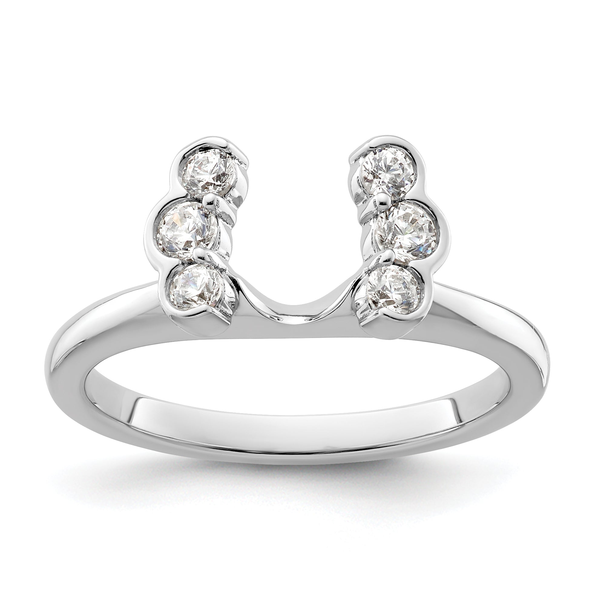 14K White Gold Lab Grown VS/SI+ G+ Dia Ring Wrap