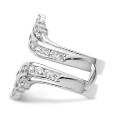 14k White Gold 2 1/3 carat Lab Grown Diamond VS/SI+ G+ Complete Double Row Ring Guard