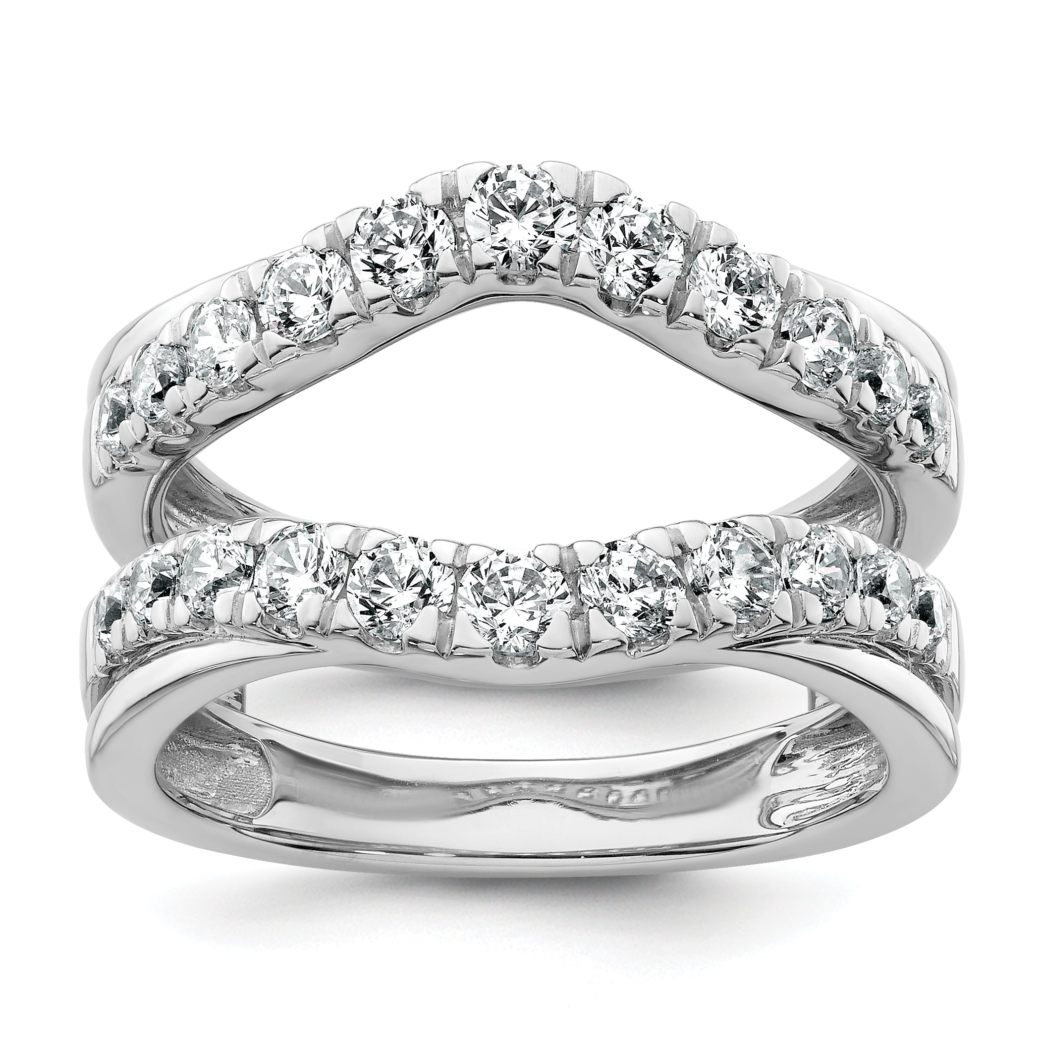 14k White Gold 1 1/5 carat Lab Grown Diamond VS/SI+ G+ Complete Ring Guard