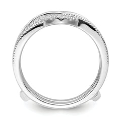 14k White Gold 1/3 carat Lab Grown Diamond VS/SI+ G+ Complete Twisted Ring Guard