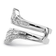 14k White Gold 1 1/5 carat Lab Grown Diamond VS/SI+ G+ Complete Double Row Ring Guard