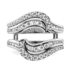 14k White Gold 1 1/5 carat Lab Grown Diamond VS/SI+ G+ Complete Double Row Ring Guard