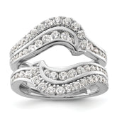 14k White Gold 1 1/5 carat Lab Grown Diamond VS/SI+ G+ Complete Double Row Ring Guard