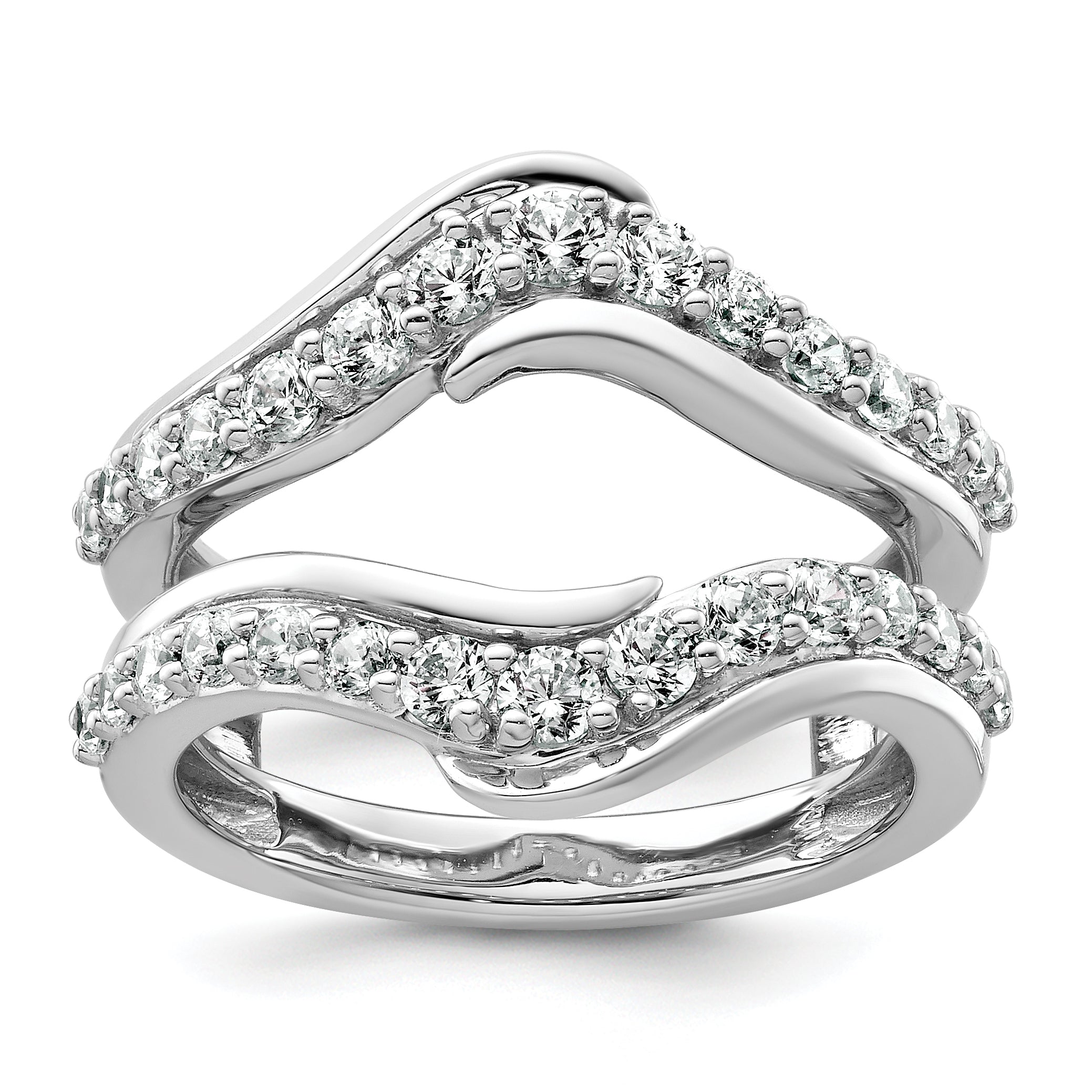 14k White Gold 1 carat Lab Grown Diamond VS+ F+ Complete Ring Guard