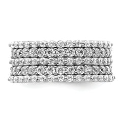 14k White Gold 1 1/2 carat Lab Grown Diamond VS/SI+ G+ Complete Fashion Band