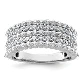 14k White Gold 1 1/2 carat Lab Grown Diamond VS/SI+ G+ Complete Fashion Band