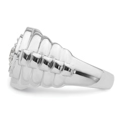 10k White Gold 1 1/5 carat Lab Grown Diamond VS/SI+ G+ Complete Men's Cluster Ring