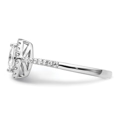 14k White Gold 1/5 carat Lab Grown Diamond VS/SI+ G+ and White Sapphire April Birthstone Ring
