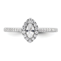 14k White Gold 1/5 carat Lab Grown Diamond VS/SI+ G+ and White Sapphire April Birthstone Ring