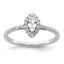 14k White Gold 1/5 carat Lab Grown Diamond VS/SI+ G+ and White Sapphire April Birthstone Ring