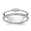 14K White Gold Polished Diamond Double Band Fashion Ring